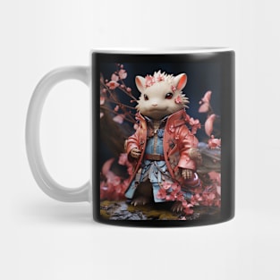 Kawaii Japanese Style Samurai axolotl Anime Mug